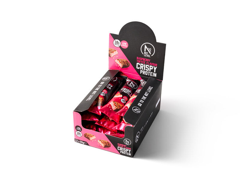 Crispy Protein Raspberry Toffee - 12 bars