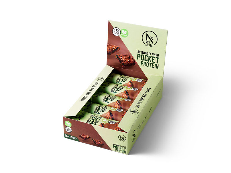 Pocket Protein - Vegan brownie smaak - 15 repen